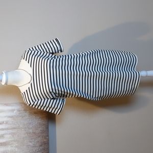 Ellison black and white striped short sleeve dress